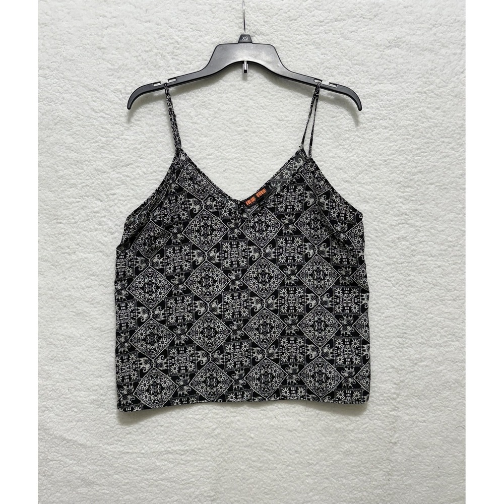 Love Tree Black &‎ White Print Sleeveless Cami Top Women's Medium Y2K